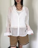 Keon pleats see-through shirt