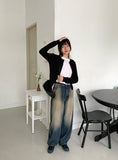Felint Washing Incision Balloon Denim Pants
