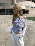Puol Tension Slim Off-Shoulder T-Shirt