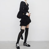 Hoaen Unbal Tiered Skirt