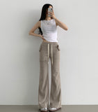 Side Pocket Semi Bootcut Banding Pants