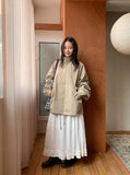Newken Frill Banding Long Skirt