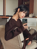Caron shoulder button knit
