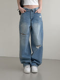 Folded Damage Denim Pants