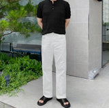 Henley Neck Cable Short Sleeve Knit