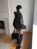 Maison Camo Printing Hood Zip-Up