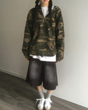 Teebu Camo Half Zip Hooded T-Shirt