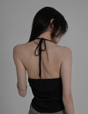 [ EEUN MADE ] Spring Silk Halter Sleeveless Top