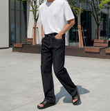 Bato Black Blue Wide Denim Pants