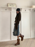 Fournette Western Chain Belt Leather Ankle Middle Boots