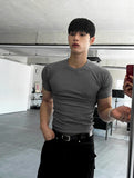 Muscle Fit Round Short Sleeve Knit