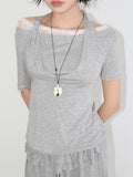 LACE OFFSET TEE