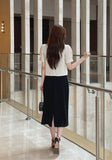 Koran V-Neck Puff Short Sleeve Tweed Jacket