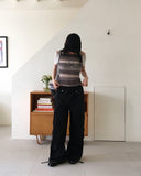 Hilpa Silver Point Nylon Pintuck Wide Two-Way Pants