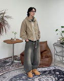 Panel Herringbone Hooded Jumper