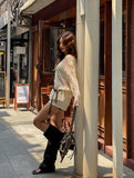 [Cup sleeveless + Belt set] Summer Bohemian Net Knit Set