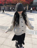 Rucker High Neck Duffle Button Knit Cardigan