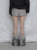 [mnem] Soft Fur Mini Shorts