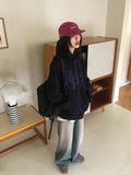 Kame two-way snap button long wide denim pants