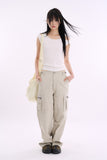 Structured utility cargo cotton pants