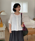 Nomin Round Dot Short Sleeve Cardigan
