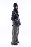 Clou tin dyeing banding cargo denim pants
