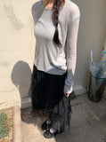 Pohini Layered Basic Tencel Long Sleeve Tee