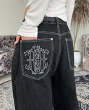 Carter's embroidered denim pants