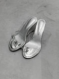 1207 Unbalanced Strap Sandals Wedge Heels (8cm)