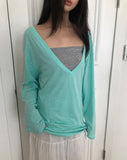 Humma Deep V-Neck Long Sleeve T-Shirt