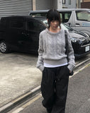 Iu Denim Pintuck Wide Banding Pants