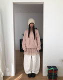Noez V-Neck Lambs Wool Loose Fit Knit