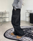 Toering non-fade denim cargo pants