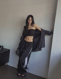 Publi Side Zipper Nylon String Pants