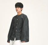 ROUND NECK CHECK SHIRT