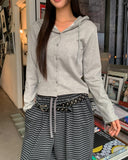 Benny Semi-Crop Hooded Cardigan