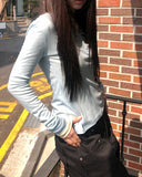 Duric Button Henley Neck Tencel Long Sleeve T-shirt