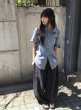 [unisex] Casa Denim Balloon Wide Banding Pants