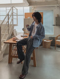 Elin semi wide slit slacks