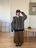 [OOTJ] Cority Heart Rivet Work Wide Cotton Pants