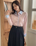 Scott Denim Pleated Banding Skirt [Belt set]