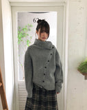 Tuan High Neck Turtleneck Two-Way Ribbed Knit