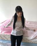 Kitten Flower Long Sleeve T-shirt
