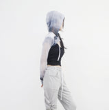 Zeo Tie-Dye See-Through Bolero Hood