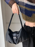 scarpy down buckle belt shoulder bag