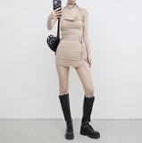 Babinyu String Halter Shirring One Piece (Belt Set)