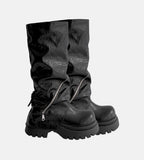 Crack Slit Zipper Boots