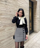 Sherry hound check mini skirt