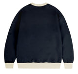 Cream Flower Dot Color Matching Sweatshirt