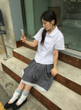 [BAONHAUS] Pironi Double Short Sleeve Blouse